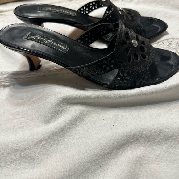 Brighton womens heels size 7 1/2 Black leather top, bench made in Brazil - Picture 3 of 5